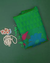 Green Jute Silk Saree